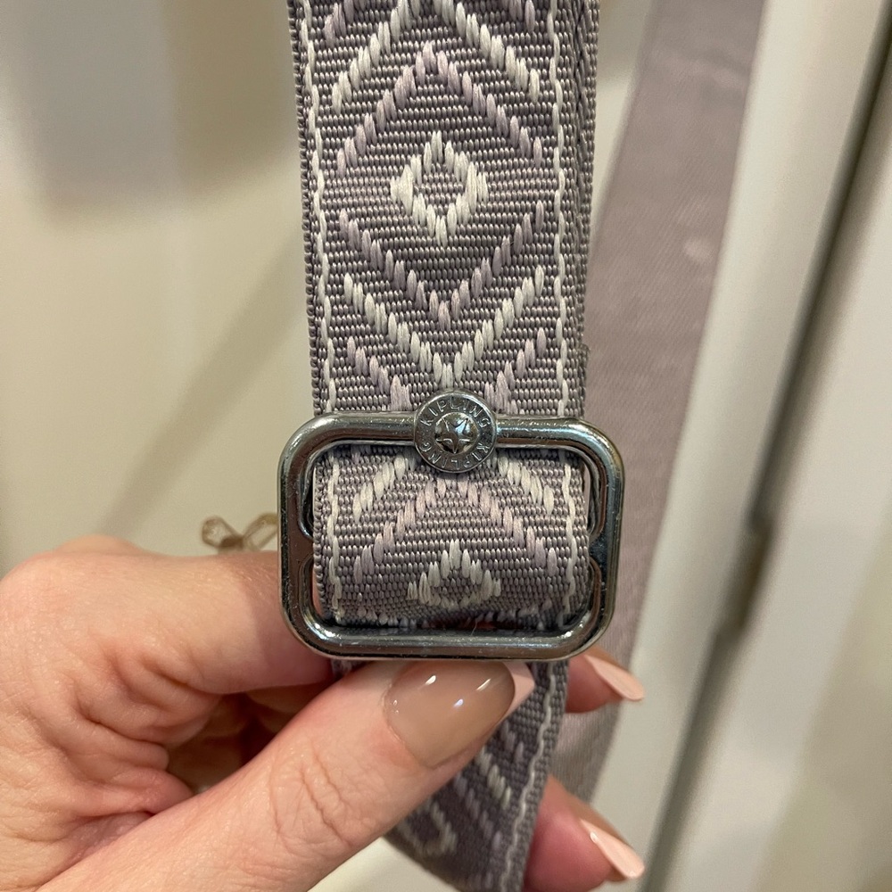 Kipling Light Gray Tote With Patterned Strap - image 2